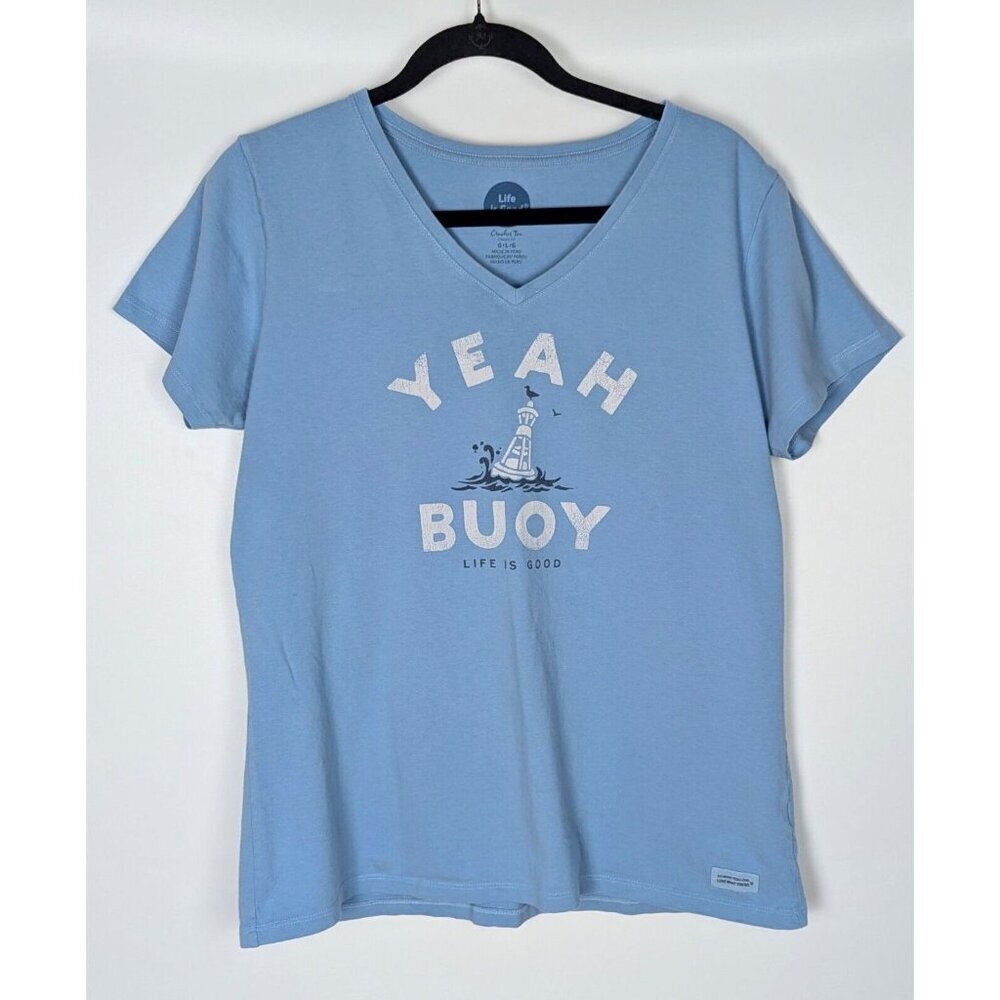 Lift Is Good Yeah Buoy Blue Short Sleeve T-shirt Size Large